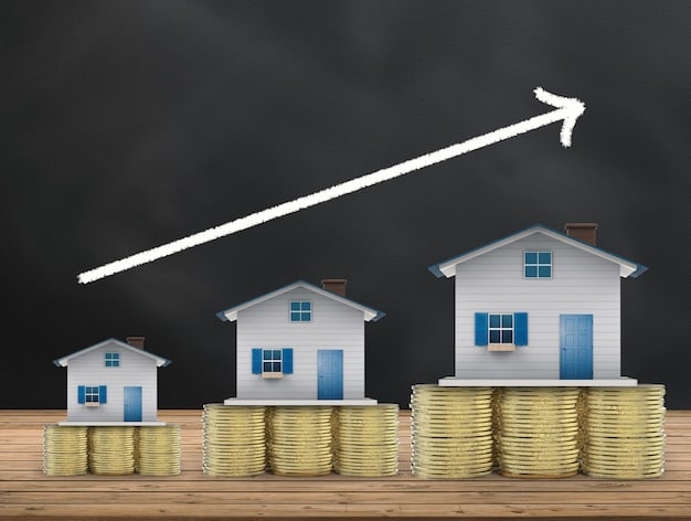 A bar graph showcasing different investment options and their potential ROI. Real estate is highlighted with a higher percentage compared to stocks and bonds.