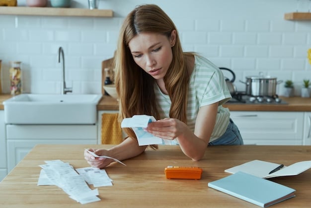 A person organizing receipts and documents related to charitable donations, with a calculator and tax form visible, emphasizing the importance of accurate records.
