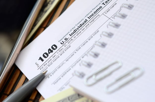 A close-up shot of a tax form, highlighting the section for selecting 