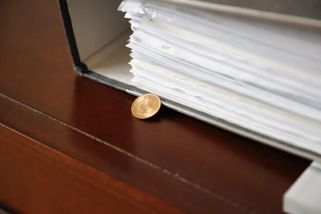 A detailed close-up shot of a stack of Mortgage-Backed Securities (MBS) documents, emphasizing their role in the mortgage market. The photo includes a subtle watermark or emblem representing financial institutions, with a background that subtly portrays a bustling stock exchange.