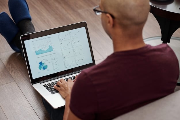 A person using a laptop and analyzing stock charts, demonstrating the investment strategies within an HSA.