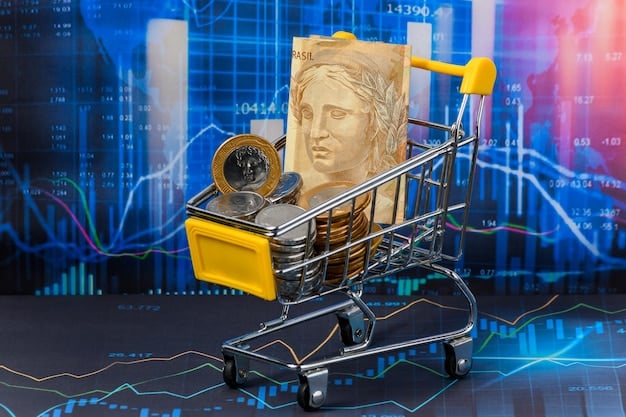 A depiction of the US economy struggling under the weight of a massive debt, represented by a heavy chain and ball attached to key sectors like small business, manufacturing, and consumer spending.
