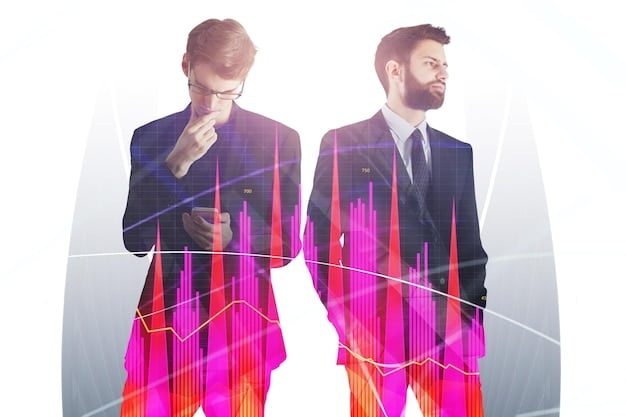 Split image featuring two financial analysts on news channels, one looking optimistic and another pessimistic, capturing the mixed expert reactions to the corporate profit declines.