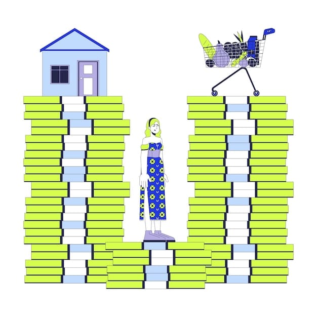 A graphic depicting three different students (high, middle, and low-income) each facing a growing stack of bills representing tuition fees and student loan debt. Arrows point upwards, indicating the increasing pressure on each group, disproportionately affecting the low-income student who appears overwhelmed by the height of the debt stack.
