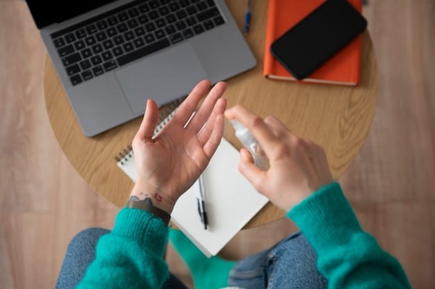 A close-up of a student's hands filling out the FAFSA form on a laptop, with a determined expression on their face, highlighting the importance of careful and accurate completion of the application.