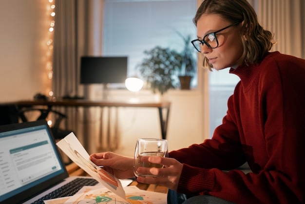 A person using a laptop and calculator to manage their budget, with a notepad displaying expense tracking and savings goals. The scene is set in a home office, emphasizing personal financial planning.