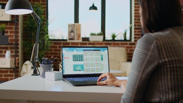 A person looking at a laptop screen displaying various investment options and charts related to 401(k) plans.