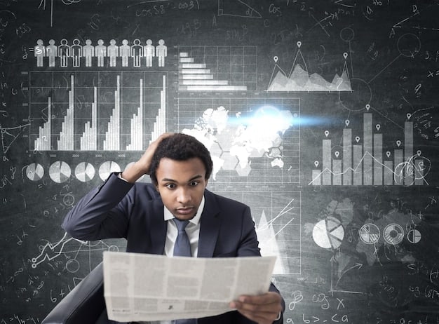 A graphic showing a business owner looking at a financial report with concern, highlighting the uncertainty and potential challenges posed by the upcoming tax law changes for businesses in 2025.