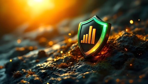 A shield with a graph overlayed, symbolizing the protection of investments against market manipulation.
